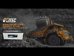 De eerste partij van op zwaar werk berekende de vrachtwagenbatterij van Hitec in Indonesië